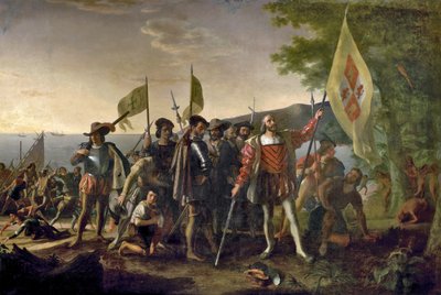 Christopher Columbus Landing at San Salvador, Bahamas on 12th October 1492 by John after Vanderlyn